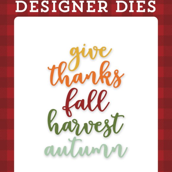 Fall Harvest Die Set Echo Park Designer Dies Word Card Making Scrapbooking Craft - Picture 1 of 4